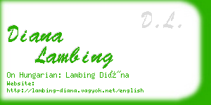 diana lambing business card